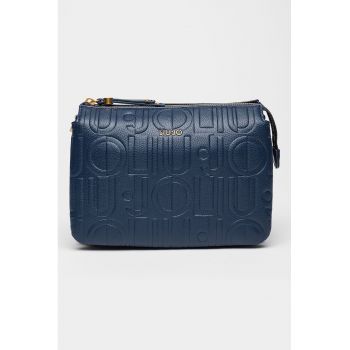 Geanta crossbody din piele ecologica cu logo in relief