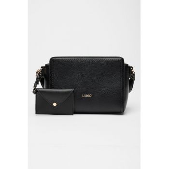Geanta crossbody din piele ecologica cu logo metalic
