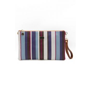 Geanta crossbody din piele ecologica cu model in dungi