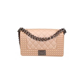 Geanta crossbody matlasata cu protectie de lant pentru umar