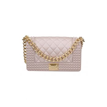 Geanta crossbody matlasata cu protectie de lant pentru umar