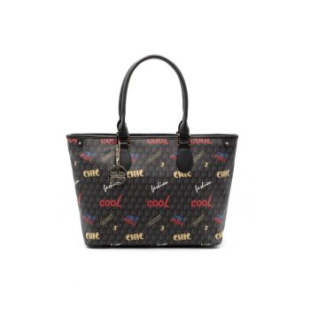 Geanta Shopper  Cassiopea - Negru - 39 x 32 x 14 cm