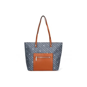 Geanta shopper unisex cu buzunare cu fermoar