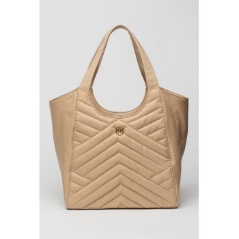 Geanta tote de nailon cu aspect matlasat