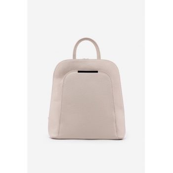 Rucsac dama elegant din piele bej deschis