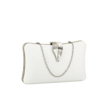 Geanta clutch alb simplu BME-600 05 10515