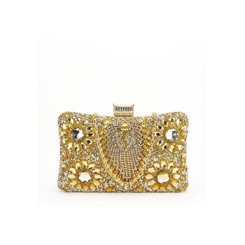 Geanta clutch aurie cu cristale 2023-15 05 15320