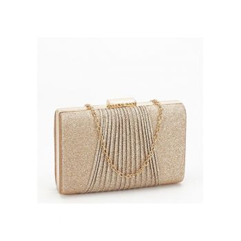 Geanta clutch auriu roze cu sclipici 1009 05 15331