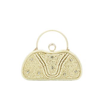 Geanta clutch cu perle si pietricele BME-22732 05 Auriu 13296