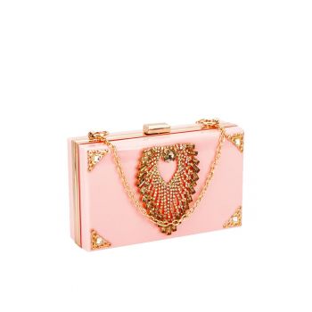 Geanta clutch cu pietricele JR-27BB 05 Roz 12644