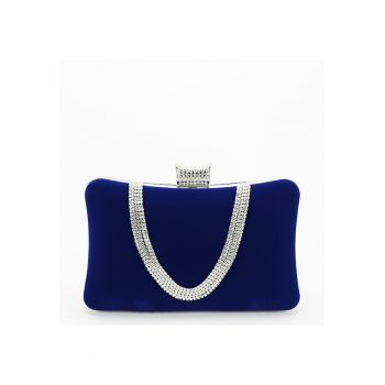 Geanta clutch negru din catifea