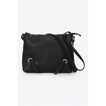 Geanta crossbody de piele cu aspect texturat