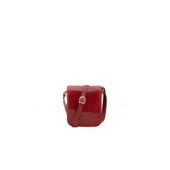 Geanta crossbody de piele cu buzunar pe spate - cu fermoar 210293