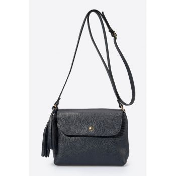 Geanta crossbody de piele cu canaf