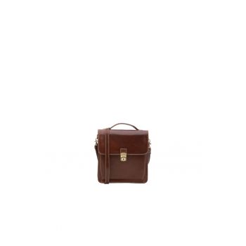 Geanta crossbody de piele cu clapa