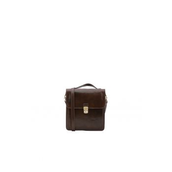 Geanta crossbody de piele cu clapa
