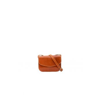 Geanta crossbody din piele cu buzunar cu fermoar
