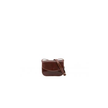Geanta crossbody din piele cu buzunar cu fermoar