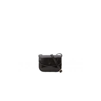 Geanta crossbody din piele cu buzunar cu fermoar