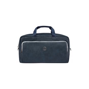 Geanta duffle de piele si buzunar frontal cu fermoar