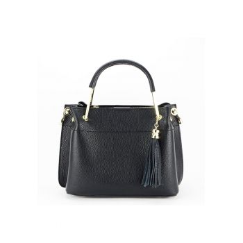 Geanta medie din piele naturala - 8939 122 - 20x26x13 cm - Negru 14109