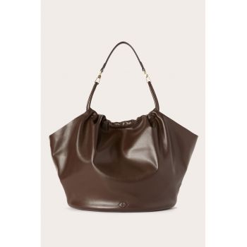 Geanta shopper din piele ecologica cu capsa