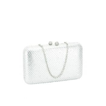 Clutch argintiu cu pietricele 6157 05 13342