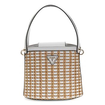 Geanta bucket cu aspect tesut Atalia