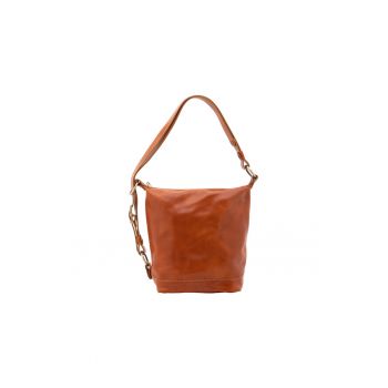 Geanta bucket uni de piele cu bareta ajustabila