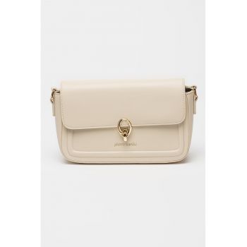 Geanta crossbody cu logo metalic