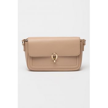 Geanta crossbody cu logo metalic