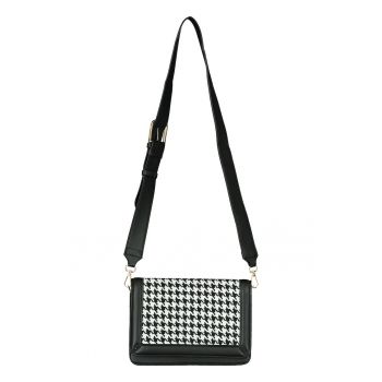 Geanta crossbody cu model houndstooth