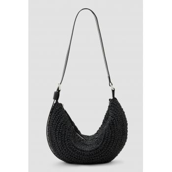 Geanta crossbody de bumbac cu bareta ajustabila