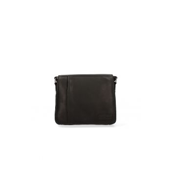 Geanta crossbody de piele cu bareta cu logo