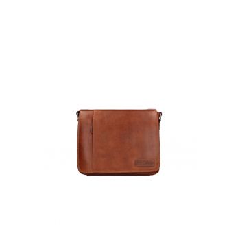 Geanta crossbody de piele cu bareta cu logo