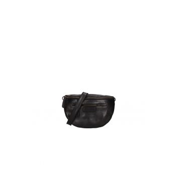 Geanta crossbody de piele cu buzunare fermoar