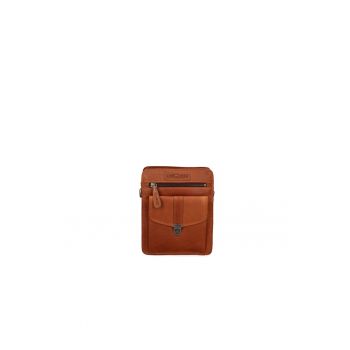 Geanta crossbody de piele cu buzunare multiple