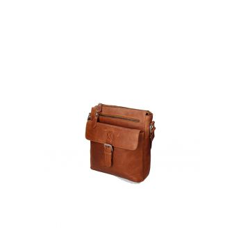 Geanta crossbody de piele cu buzunare multiple
