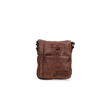 Geanta crossbody de piele cu clapa