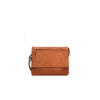Geanta crossbody de piele cu clapa