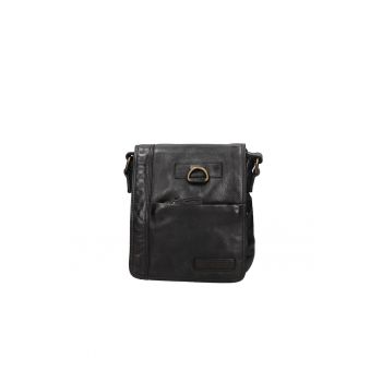 Geanta crossbody de piele cu clapa