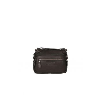 Geanta crossbody de piele cu fermoar