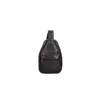 Geanta crossbody de piele cu fermoar