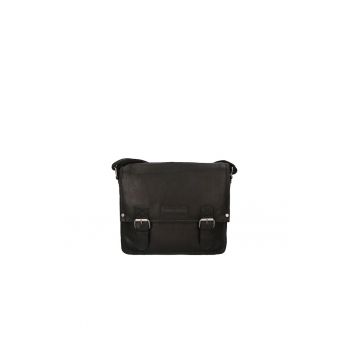Geanta crossbody de piele cu fermoar si catarama