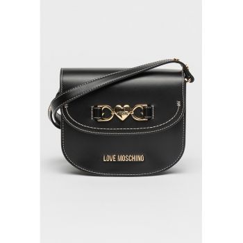 Geanta crossbody de piele cu garnituri de piele ecologica