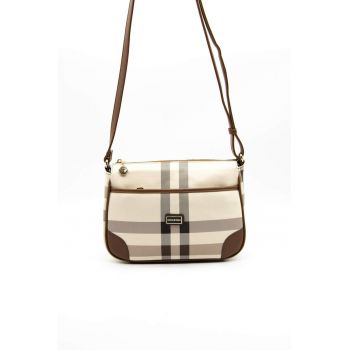 Geanta crossbody de piele ecologica - Alb
