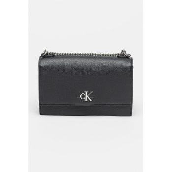 Geanta crossbody de piele ecologica cu logo metalic