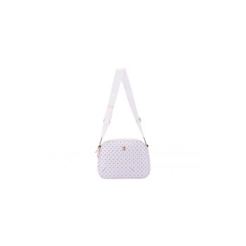 Geanta crossbody de piele ecologica cu model si bareta cu logo