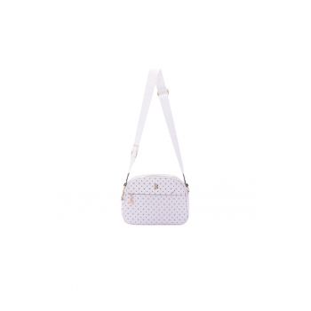 Geanta crossbody de piele ecologica cu model si bareta cu logo