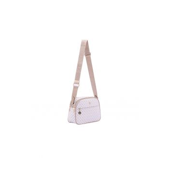 Geanta crossbody de piele ecologica cu model si bareta cu logo